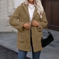 thumbnail image 4 of Naittoop Fleece Jacket for Women Casual Fall Winter Coats Fuzzy Hooded Teddy Cardigan Sherpa Lined Outerwear with Pockets, 4 of 5