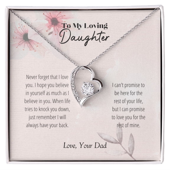 Daughter - Never Forget Forever Love Necklace Gift For Daughter, Gift From Dad, Daughter Gift, Daughter Necklace, Daughter Gift Idea, Father Daughter Gift, Birthday Gift