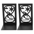 thumbnail image 1 of 2pcs Creative Iron Art Bookends Metal Book Ends Hollow Hourglass Design Bookends, 1 of 7