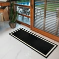 thumbnail image 2 of Machine Washable Area Rug Non Slip Backing & Ultra-Thin & Stain Resistant & Eco Friendly & Family and Pet Friendly - Everest Geometric Modern Bordered Black & Creme Design, 2 of 5