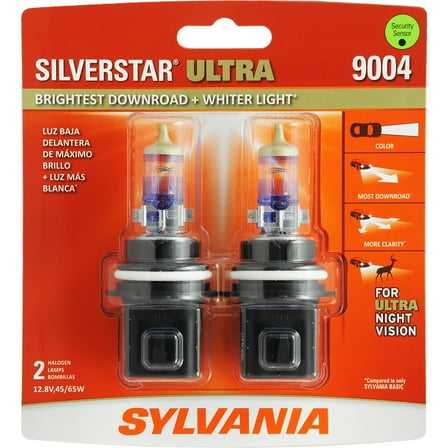 SYLVANIA 9004 SilverStar ULTRA Halogen Headlight Bulb, Pack of 2