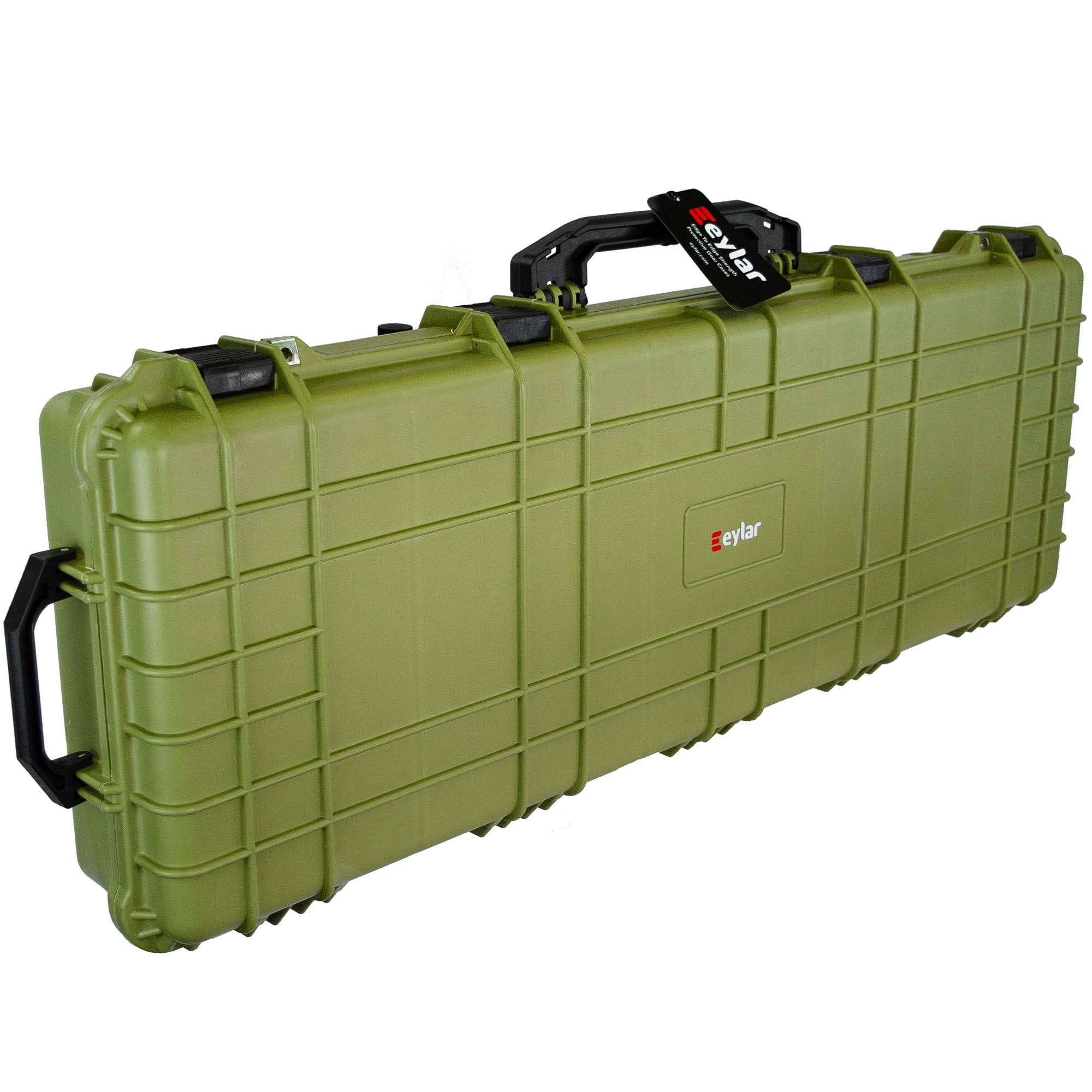 Eylar 38in Protective Roller Rifle Case Water and Shock Resistant w/ Foam, Green