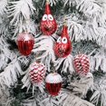 thumbnail image 4 of Adorno navideño colgante rojo con forma de piña, bellota, búho, copa, botella de vino, adorno navideño, bola, suministros para fiestas, escaparate, 4 of 5