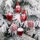 thumbnail image 4 of Adorno navideño colgante rojo con forma de piña, bellota, búho, copa, botella de vino, adorno navideño, bola, suministros para fiestas, escaparate, 4 of 5