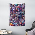 thumbnail image 2 of Ambesonne Trippy Tapestry Wall Hanging, Rave Skeleton Mushrooms Art, 40"x60", Magenta Indigo Multicolor, 2 of 3