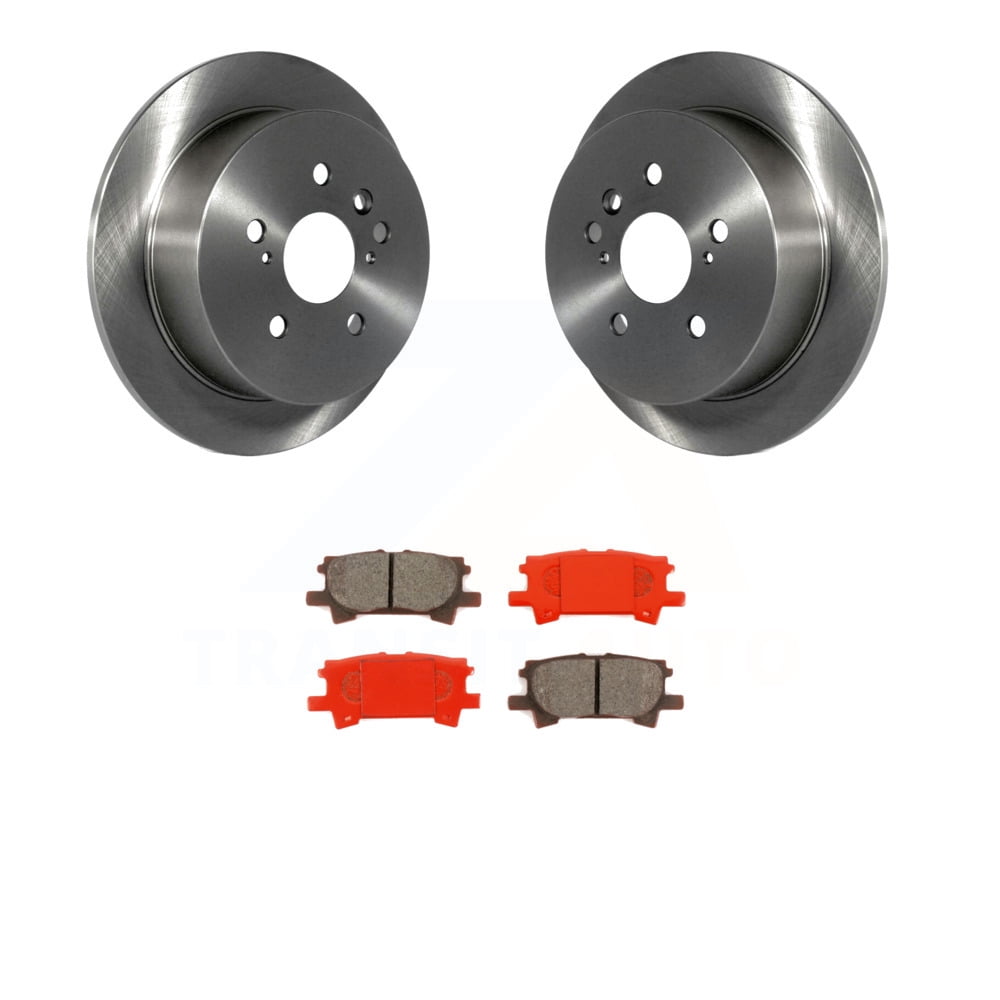 Rear Disc Brake Rotors And SemiMetallic Pads Kit For Lexus Toyota