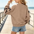 thumbnail image 5 of jobturf Girls Crewneck Sweatshirt Cute Black Bow Decor Long Sleeve Pullover Tops Holiday Party Fleece&nbsp;Lined Sweatshirts for Kids 130, 5 of 7