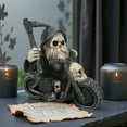 thumbnail image 5 of 4.92in Unique Skeleton Gnome Motorcycle Rider Ornament, Mysterious Spectral Design With Intricate Crafting, Versatile Decor For Home Office Living Room, 5 of 5