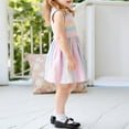 thumbnail image 5 of LNWUY Spring and Summer Girls Toddler Rainbow Stripe Printed Sleeveless Round Neck Dress Waistless Dance Dress Children's Dress Pink 3 Years, 5 of 5