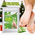 thumbnail image 3 of 10 Pairs Aloe Vera Exfoliating Foot Mask 40g/pair, Moisturizing Peel Foot Mask for Rough Dry Cracked Heels, Home Spa Wearable Foot Care Treatment, 3 of 8