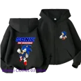 thumbnail image 5 of Sudadera con capucha y cremallera para niños Sonic Lightning 2024 con estampado de dibujos animados Otoño/Invierno Sudadera de manga larga Chaqueta informal Top 2-12 años Niños Niñas, 5 of 5