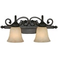 thumbnail image 1 of Beaumont Lane 2 Light Tea Stone Glass Vanity Light in Rubbed Bronze, 1 of 2