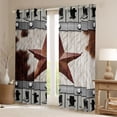 thumbnail image 2 of Feelyou Texas Stars Blackout Curtains Set of 2 (52x84 Each), Retro Cowgirl Window Curtains, 2 of 6