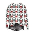 thumbnail image 1 of Birdeem T-Shirt de Noël pour Femmes, Manches Longues Décontractées Imprimées, Col Rond Chandail en Molleton Ample Sans Capuche, 1 of 5