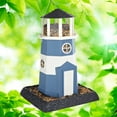 thumbnail image 3 of North States 9076 14.5" Blue & White Lighthouse Bird Feeder, 3 of 3
