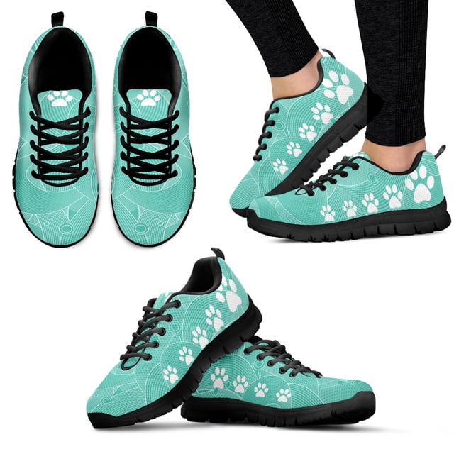 Zapatillas de deporte cómodas de marca de moda con diseño de pata de perro/perro B, zapatillas planas con cordones y estampado de pata de animal