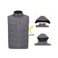 thumbnail image 3 of Little Donkey Andy Men's Reversible Fleece Puffy Vest Warm Sleeveless Puffer Jacket with Removable Hood for Golfing Hiking Grey XXL, 3 of 7