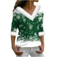 thumbnail image 1 of Birdeem Joyeux Noël Blouse Décontractée à Manches Longues Col en V pour Femmes, 1 of 12
