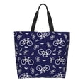 thumbnail image 1 of Fotbe Bicycle1 Bolsa Tote Estética de Lona con Estampado para Mujer - Bolsa Reutilizable de Hombro Casual para Vacaciones, Compras, Trabajo y Gimnasio, 1 of 8
