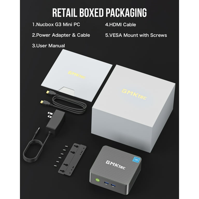 GMKTec Mini PC NucBox G3 Plus, Intel N150 up to 3.6GHz, 8GB