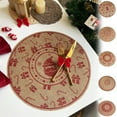 thumbnail image 1 of Bowayaoa Napperon de Noël Rouge Rond Tissé Flocon de Neige Renne Tapis de Table Résistant à la Chaleur Napperon Décoratif pour Cuisine Salle à Manger, 1 of 7