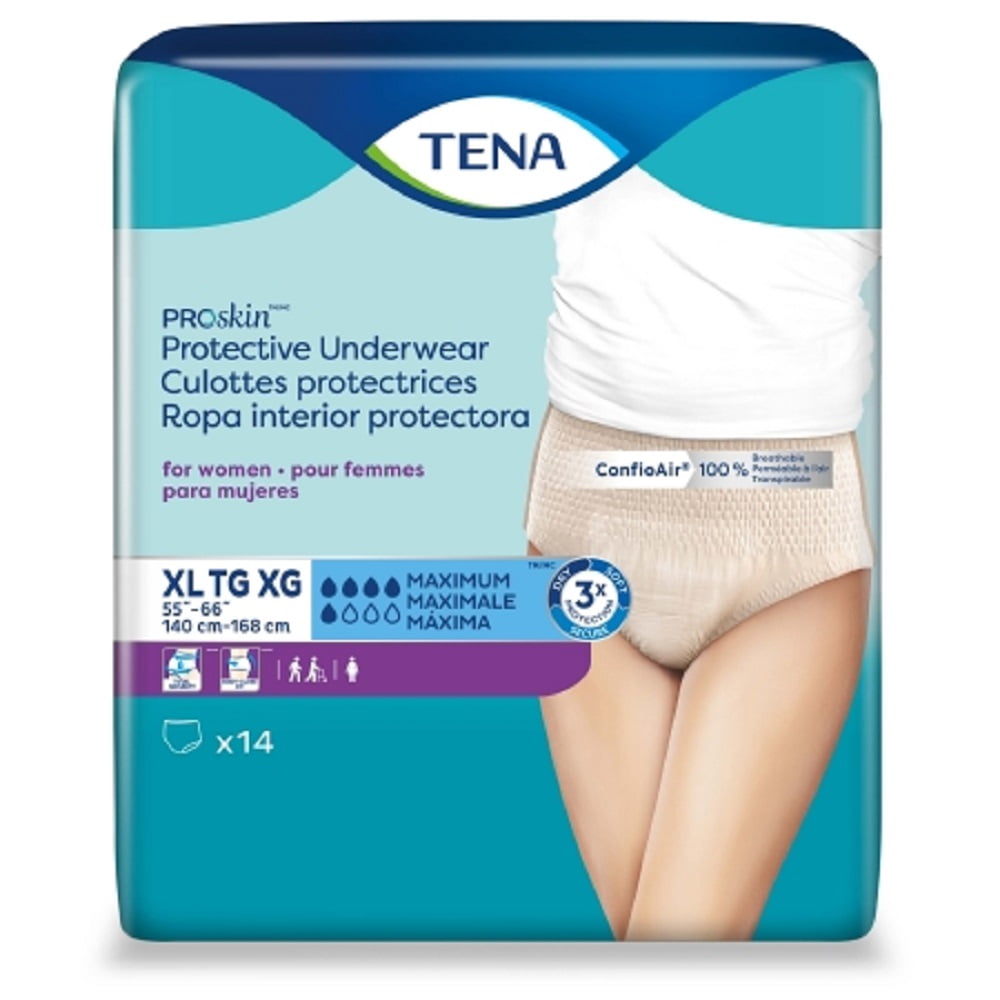 Photo 1 of 4 pack
Female Adult Absorbent Underwear TENA ProSkin Pull On X-Large Disposable Moderate Absorbency Bag of 14