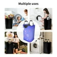 thumbnail image 6 of Waterproof Collapsible Laundry Hamper, Purple Textured Love Aluminum Handle Laundry Bag, 50L, 6 of 6