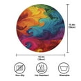 thumbnail image 3 of 15.4" Round Placemat Set of 1 Polyester Fabric Place Mats Non-Slip Dining Kitchen Table Mats for Kitchen Party Decor Vibrant Colorful Tie-dye Pattern, 3 of 5