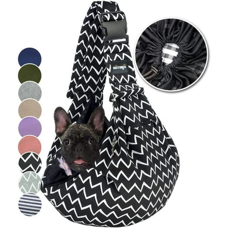Hgudesign Pet Dog Sling Carrier - Mesh Travel Safe Sling Bag Carrier for Dogs s-Hands Free Pet Bag-Buckle net Pocket pet Bag (Grey)