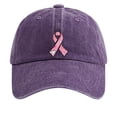 thumbnail image 2 of Baseball Cap for Women Retro Washed Cotton Breast Cancer Gifts for Woman, Breast Cancer Survivor Awareness Accessories, Chemo Baseball Caps, 2 of 3