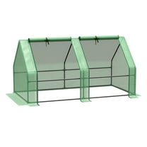 BNHHYYDS 6' x 3' x 3' Portable Mini Greenhouse, Small Greenhouse with Large Zipper Doors and Water/UV PE Cover, Green