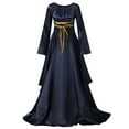 thumbnail image 4 of AOMPMSDX Maxi Dress for Women Vintage Retro Gothic Gown Dress Long Sleeve Lace Up Party Prom Dress, 4 of 6