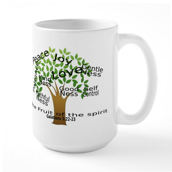 CafePress - Fruit Of The Spirit Large Mug - 15 oz Ceramic Large White Novelty Mug