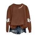 thumbnail image 4 of mgoYE Halloween Womens Clothing Halloween Sweatshirts for Women Ghost Pumpkin Long Sleeve Shirt Graphic Tees Fall Pullover Tops(Brown,S), 4 of 5