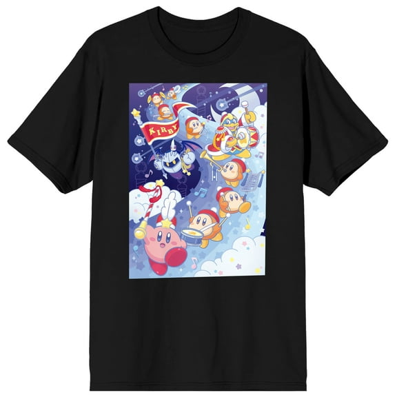 Kirby Pupupu Marching Men's Black Graphic Tee-L