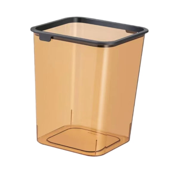Cubo de basura con tapa abierta minimalista de 15 litros, cubo de hielo, papelera para residuos naranja