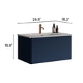 thumbnail image 4 of 30 inch Bathroom Vanity with Sink, Wall Mounted Floating Bathroom Vanities with Storage Drawers Vanity & Sink Combo, Bathroom Storage Combo Cabinet for Small Space, Bathroom, White+Blue, 4 of 9