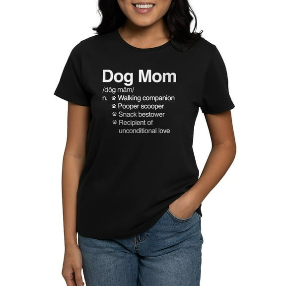 CafePress - Dog Mom Women's Dark T Shirt - Women's Traditional Fit Dark T-Shirt