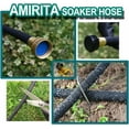 thumbnail image 5 of Soaker Hose KIT, 1/2 inch 100ft Rubber Garden Hose 70% Water Saving, Black Heavy Duty Soaker Hose For Garden Lawn, Garden Raised Beds. (1/2-100FT), 5 of 6