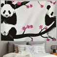 BCIIG Cute Panda Tapestry Small ,Pink Blossoms Tapestry Wall Hanging