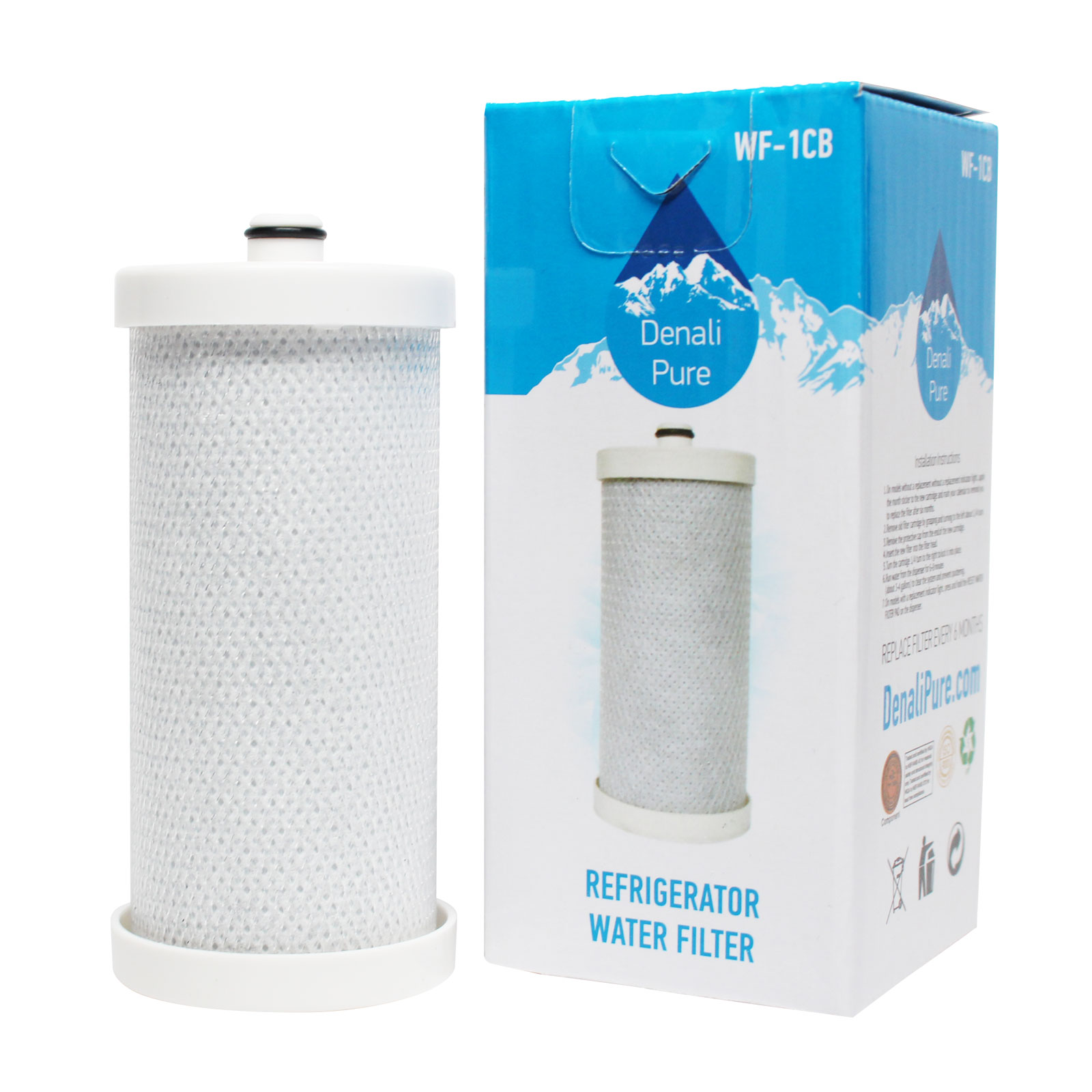 2-Pack Replacement for Frigidaire FRS26R4CW2 Refrigerator Water Filter - Compatible with Frigidaire WF1CB, WFCB Fridge Water Filter Cartridge - Denali Pure Brand - image 2 of 4