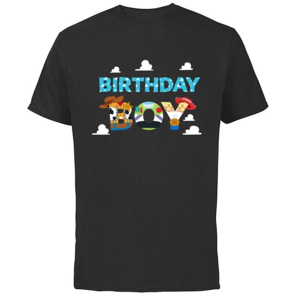 Disney and Pixar’s Toy Story Clouds Birthday Boy - Short Sleeve Cotton T-Shirt for Adults - Customized-Black