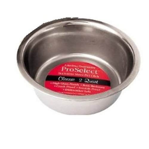 Proselect & Autres - les Marques Peuvent Varier en Vrac Plats pour Chiens en Acier Inoxydable - Finition Miroir Lourde Résistante aux Taches et aux Rayures (2 Litres – 64oz/8 Tasses/1.9L 50 Plats)
