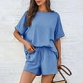 thumbnail image 2 of NMMUED Two Piece Sets for Women Summer Short Sets for Women Sweat Set for Women Athleisure Sets Women Track Suits for Women Set, Blue XL, 2 of 7