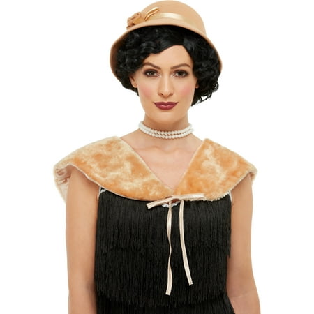 Roaring 20s Flapper Cream Hat And Stole Costume Accessory