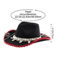 thumbnail image 2 of Hzzsbu Cow Hat for Women, Felt Western Hats With Macrame Beaded Band Jazz Top Hat Wide Brim Sun Hat Beach Vintage Retro Western Cow Hats for Wedding Party, 2 of 7