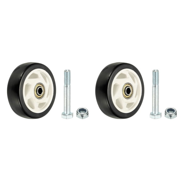 Uxcell Office Chair Wheels 3.94 x 1.2, 2 Pack Caster Wheels Office Chair Replacement Smooth Quiet Rolling with Bearing for Hardwood Floor Carpet, Black