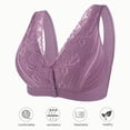 thumbnail image 4 of 3 Pack Women's Wireless Front Button Closure Bra, Full Coverage Comfortable Lace Bras Daily Bras for Women, 36-48BC, 4 of 9