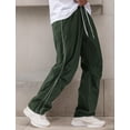 thumbnail image 4 of FEOYA Men's Parachute Sweatpants Y2k Baggy Track Pants Straight Vintage Hip Hop Side Stripes Pant Wide Leg Loose Sport Skateboard Trousers with Drawstring S Green, 4 of 7