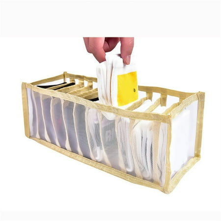 

Foldable Closet Drawer Organizers Closet Organizer Fabric Drawer For Bras Socks Underwear Beige 11 Grids
